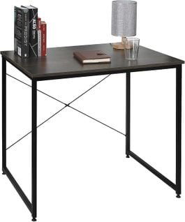 Table De Travail En Acier+bois.bureau D’ordinateur Avec Étagère.80x60x70 cm.7.34kg.rouille + Noir