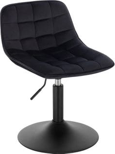 Tabouret De Bar Siège En Velours Chaise De Bar Avec Dossier Tabouret Rotatif Moderne Noir