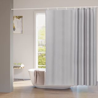 Rideau De Douche Anti-moisissure. Rideau De Baignoire 100% Polyester Avec Oeillets.180x200 cm Gris