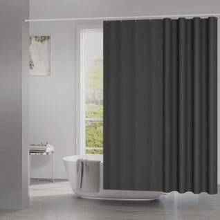 Rideau De Douche .rideau De Baignoire 100% Polyester Avec Oeillets 120x180 cmgris Foncé