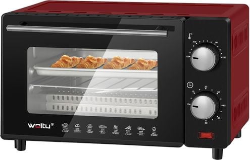 Mini Four Électrique 10l-Petit Four Avec 4 Modes De Cuisson-100-230℃-Minuterie 0-60 Min-650w-Rouge