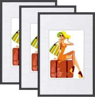 Lot De 3 Cadre Photo En Plastique ,30x45cm Noir