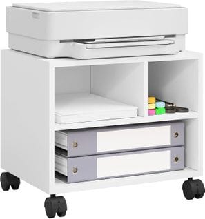 Caisson De Bureau Sur Roulettes,meuble De Rangement Avec 3 Compartiments,mobile,40x30x35cm,blanc
