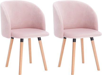 2x Chaise De Salle à Manger,chaise De Cuisine Rembourrée Assise En Velours,rose