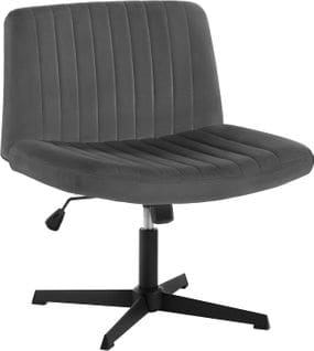 Chaise De Bureau En Velours,fauteuil Relax Sans Roulettes,pivotant,hauteur Réglable,gris Foncé
