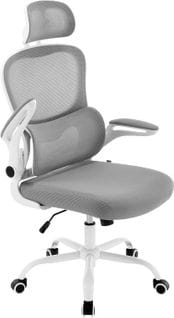 Chaise De Bureau,chaise D'ordinateur Avec Appui-tête Réglable Et Support Lombaire,pivotante,gris