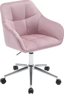 Chaise Bureau En Velours,fauteuil De Bureau Ergonomique,pivotante,hauteur Réglable,rose+argenté