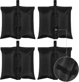 Lot De 4 Sacs De Sable,sacs De Poids Pour Tonnelle,tente, Parasol,charge:aximale 7 Kg,noir