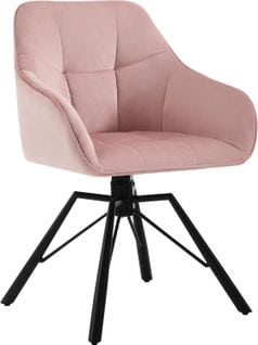 Chaise Pivotante à 360°,chaise Salle à Manger Rembourrée,scandinave,en Velours,pieds En Métal,rose