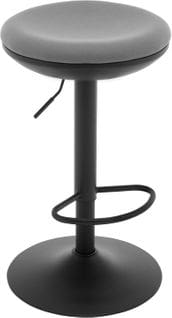 Tabouret Bar Rond,chaise De Bar Rembourré,hauteur Réglable,pivotant,en Tissu Élastique,gris