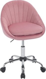 Chaise Bureau,chaise Coiffeuse Rembourré Avec Double Coussin,pivotante,réglable,en Velours,rose