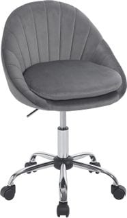 Chaise Bureau,chaise Coiffeuse Rembourré Avec Double Coussin,hauteur Réglable,en Velours,gris Foncé