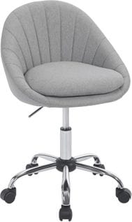 Chaise Bureau,chaise Coiffeuse Rembourré Avec Double Coussin,pivotante,hauteur Réglable,en Lin,gris