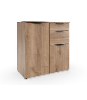 Commode Combinée 1 Porte Et 3 Tiroirs Avec Poignées En Métal - L81 Cm