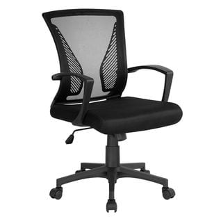 Fauteuil De Bureau En Maille À Roulettes Charge 125 Kg Noir