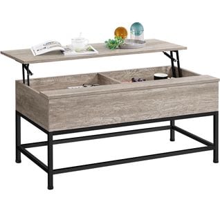 Table Basse De Salon Avec Plateau Relevable 102x51x48cm Gris