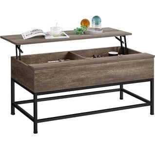 Table Basse De Salon Avec Plateau Relevable 102x51x48cm Taupe