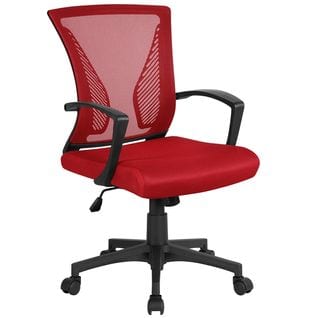 Fauteuil De Bureau Ergonomique Chaise De Bureau En Maille À Roulettes Rouge