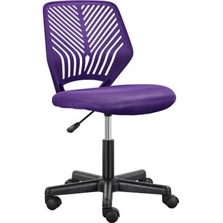 Chaise De Bureau En Maille Fauteuil D'ordinateur Réglable Sans Accoudoirs Violet