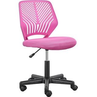 Chaise De Bureau En Maille Fauteuil D'ordinateur Réglable Sans Accoudoirs Rose