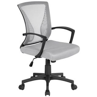 Fauteuil De Bureau Ergonomique Chaise De Bureau En Maille À Roulettes Gris