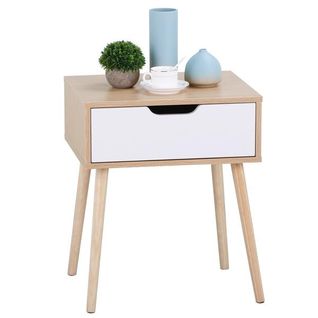 Table De Chevet Scandinave, Tables De Nuit Bois Et Blanc