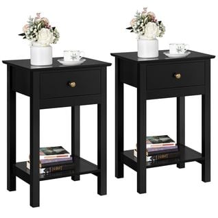 Lot De 2 Table De Chevet Du Lit, Table De Nuit Noir