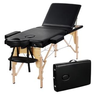 Table De Massage Pliable Lit De Massage 3 Zones Noir