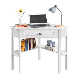 Bureau D'angle Poste De Travail Informatique Blanc