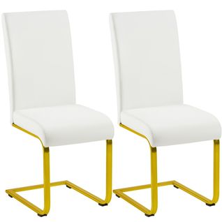 Lot De 2 Chaises De Salle À Manger Blanches À Balançoire