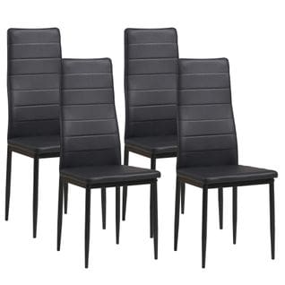 Chaises De Salle à Manger Milano, Lot De 4, Noir