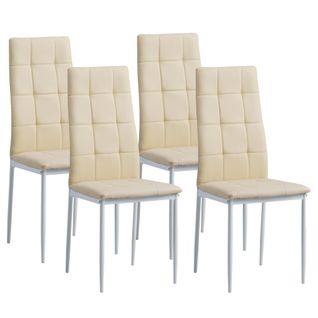 Chaises De Salle à Manger Salerno, Lot De 4, Beige