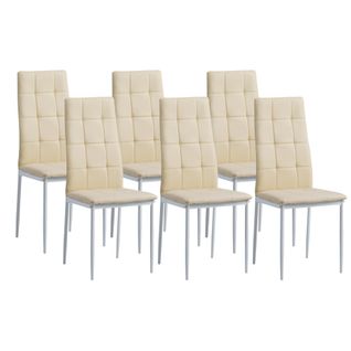 Chaises De Salle à Manger Salerno, Lot De 6, Beige