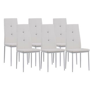 Chaises De Salle à Manger Diamond, Lot De 6, Blanc