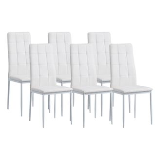 Chaises De Salle à Manger Rimini, Lot De 6 Blanc