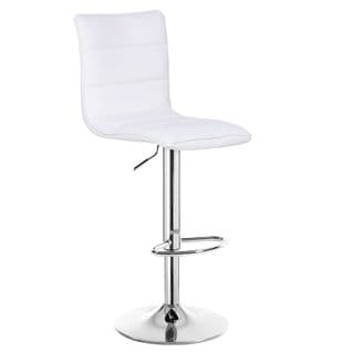 Tabouret De Bar En Similicuir-tabouret De Bar Pivotant-siège Bien Rembourré-hauteur Réglable-blanc