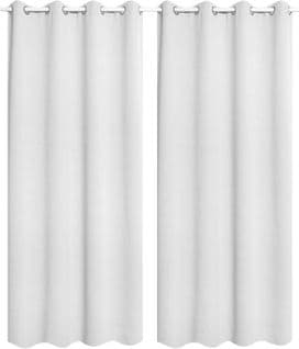 1 Pièce Rideau Occultant En Polyester.rideau Opaque Suspension à Oeillets.135x225cm.blanc.