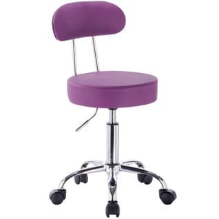 Tabouret De Bar Tabouret De Travail À Roulettes Chaise De Bureau Hauteur Réglable Violet