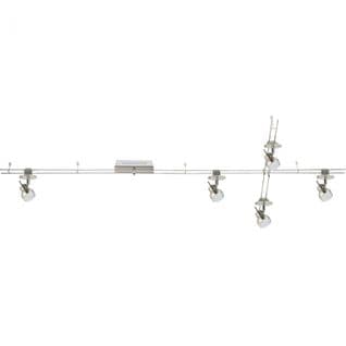 Plafonnier 5 Spots LED "track System" 196cm Argent et Blanc