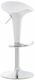 Tabouret De Bar Saddle Avec Assise En P^lastique Pied En Métal Blanc