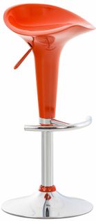 Tabouret De Bar Saddle Avec Assise En P^lastique Pied En Métal Orange