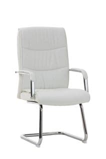 Chaise Cantilever Caro En Similicuir Blanc