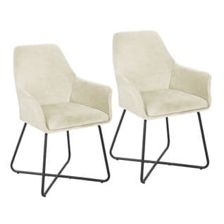 Josie Lot De 2 Chaises De Salle A Manger Beige 58 x 59 x 88 Cm