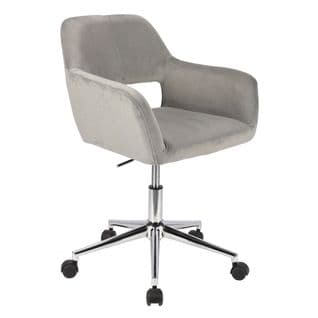 Chaise De Bureau Jill En Velours Gris