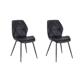 Lot De 2 Chaises De Salle A Manger Jamie Noir En Simili 48 x 47 x 84 Cm