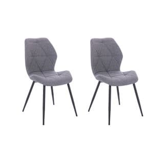 Lot De 2 Chaises De Salle A Manger Jamie Gris En Tissu 48 x 47 x 84 Cm