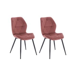 Lot De 2 Chaises De Salle A Manger Jamie Rose en Velours 48 x 47 x 84 Cm