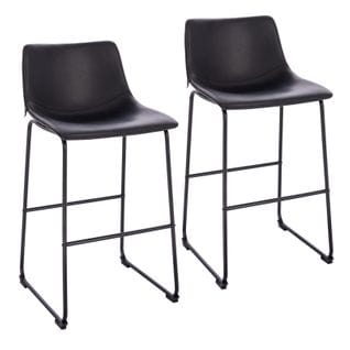 Lot De 2 Tabourets De Bar John Noir En Simili 49 x 50 x 97 Cm