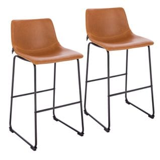 Lot De 2 Tabourets De Bar John Marron En Simili 49 x 50 x 97 Cm