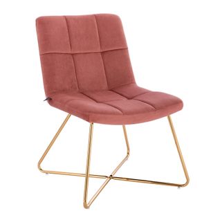 Fauteuil Lounge En Velours 64x58x82 Cm